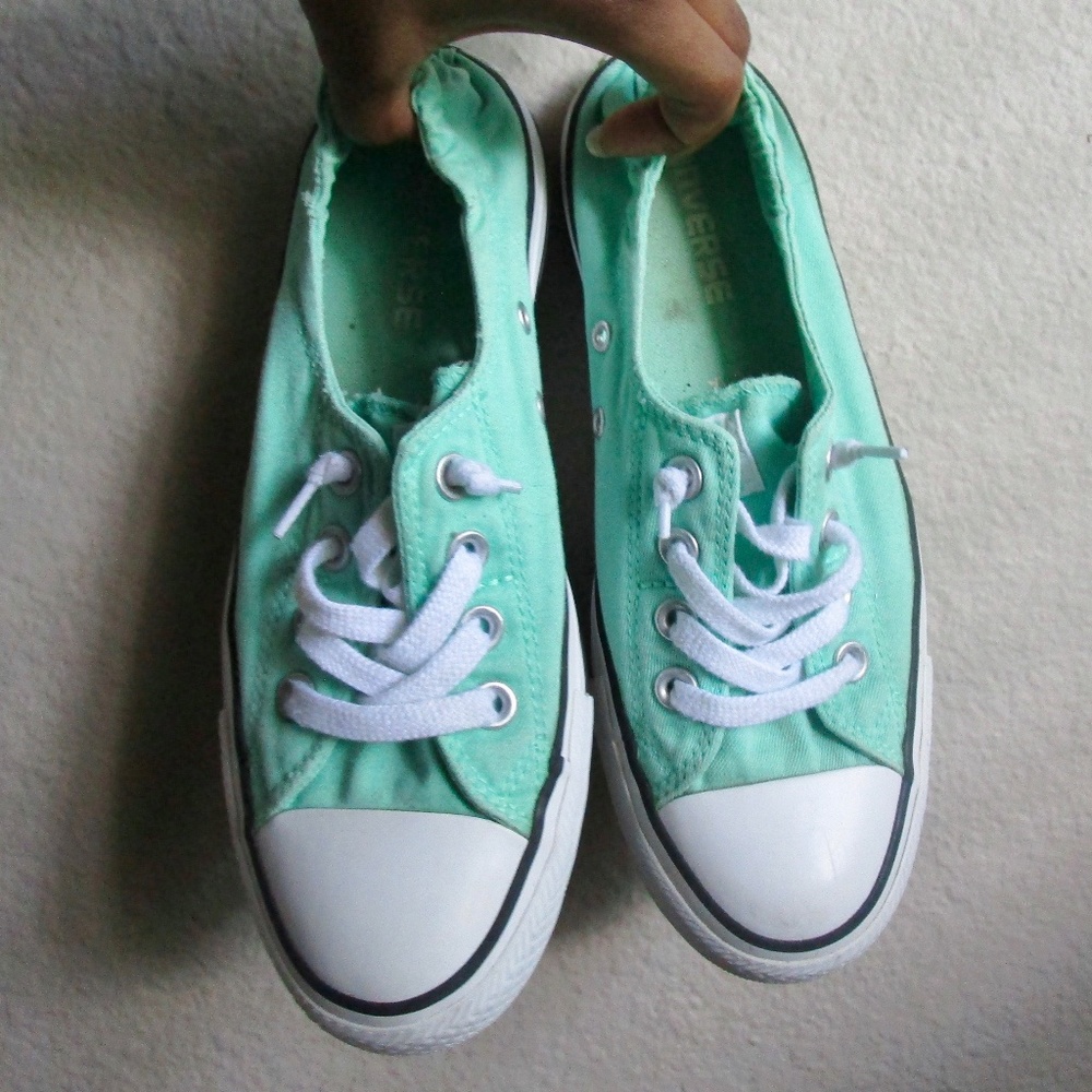 Mint Green/Teal Low Top Converse